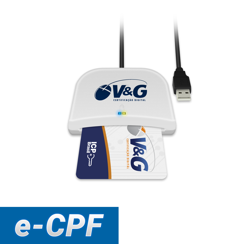 E-CPF A3 EM CARTÃO INTELIGENTE + LEITORA (VALIDADE DE 02 ANOS)